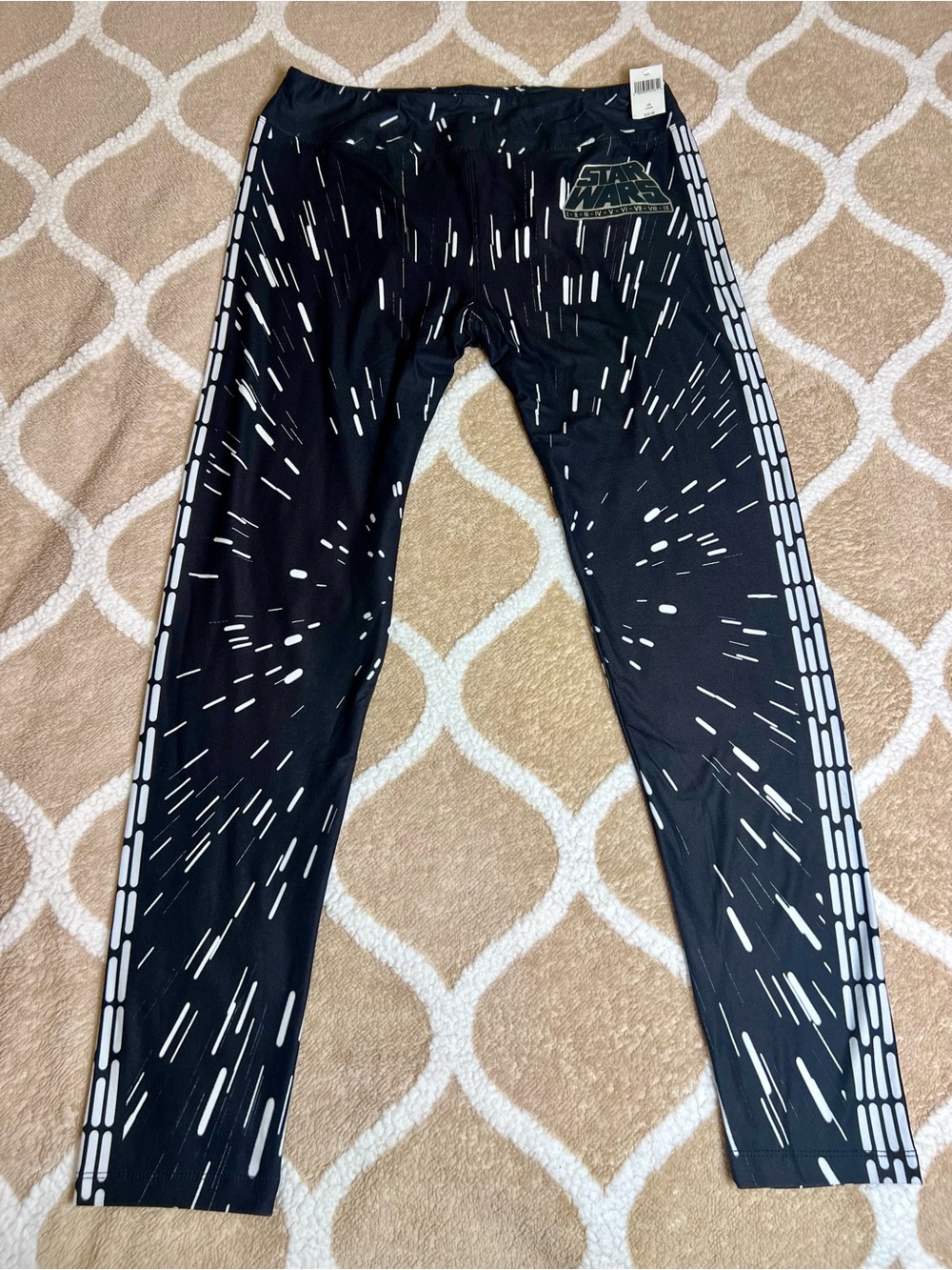 Disney Star Wars Black & White Leggings with Hyperspace Stripe